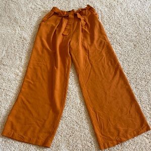 Orange Tie Wide Leg Pants